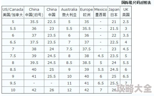 欧洲尺码与亚洲尺码的对比知乎2025最新版秒懂各国鞋码对照表及选购技巧